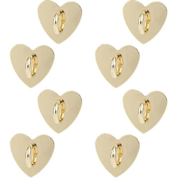 8pcs Cell Phone Ring Holder, Cute Heart Phone Charm Hooks Adhesive Smartphone Finger Ring Stand Sticky Metal Loop Grip for Cellphone Case Pad Tablet