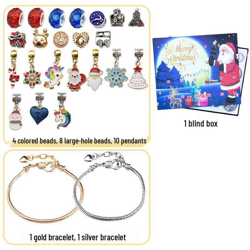 24-Day Reindeer Christmas Surprise Bracelet Set for Kids