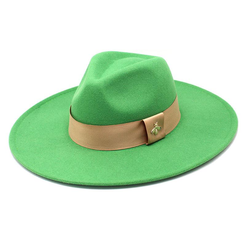 Pălărie înaltă de lână cu boruri largi pentru bărbați și femei, pălărie de jazz, simplă britanică, inimă de piersică, pălărie înaltă concavă convexă din fetru