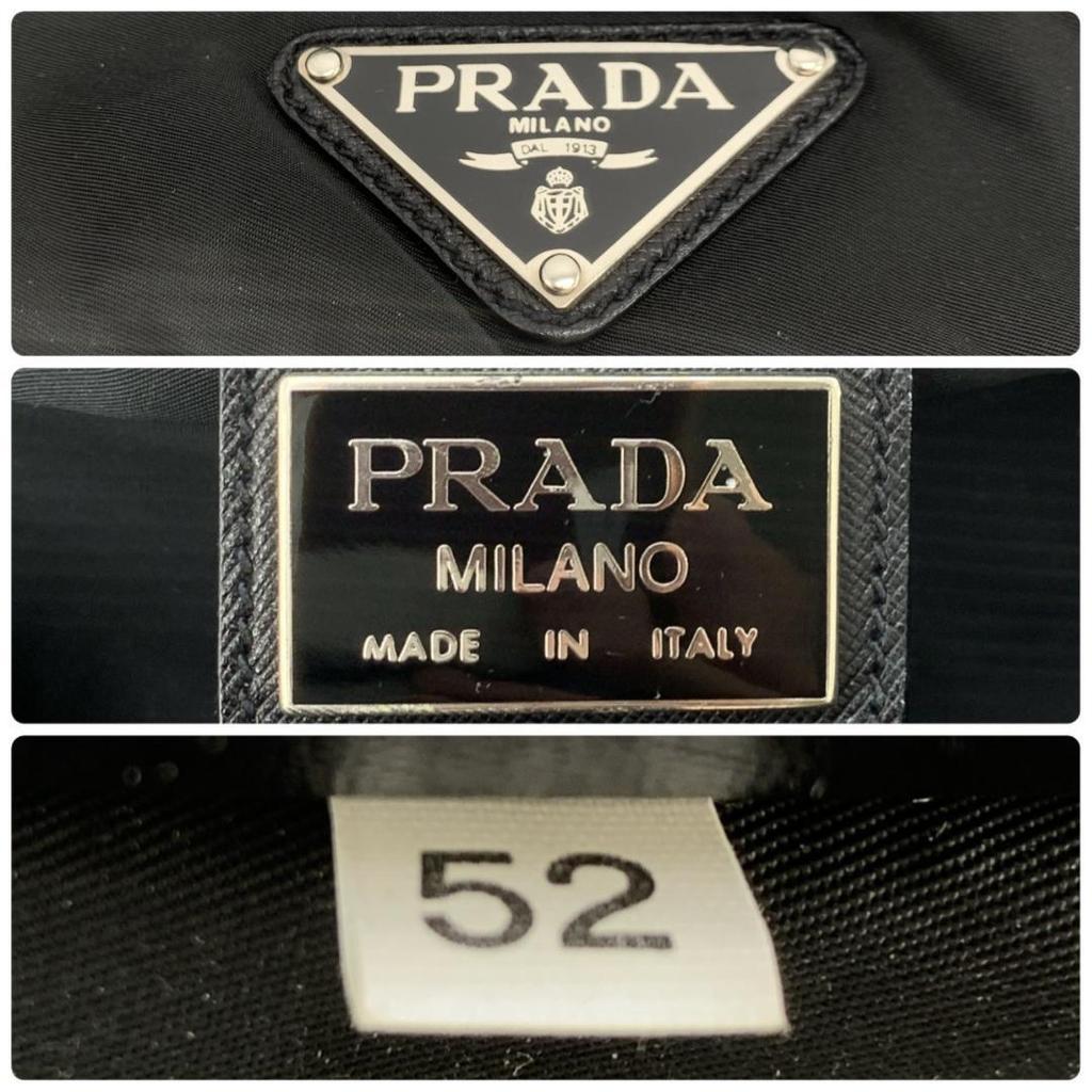 PRADA Boston Bag Travel Bag Shoulder Bag Large Logo Tessuto Nylon Saffiano Leather Black Triangle Logo Plate A4 Capacity 2WAY Men's