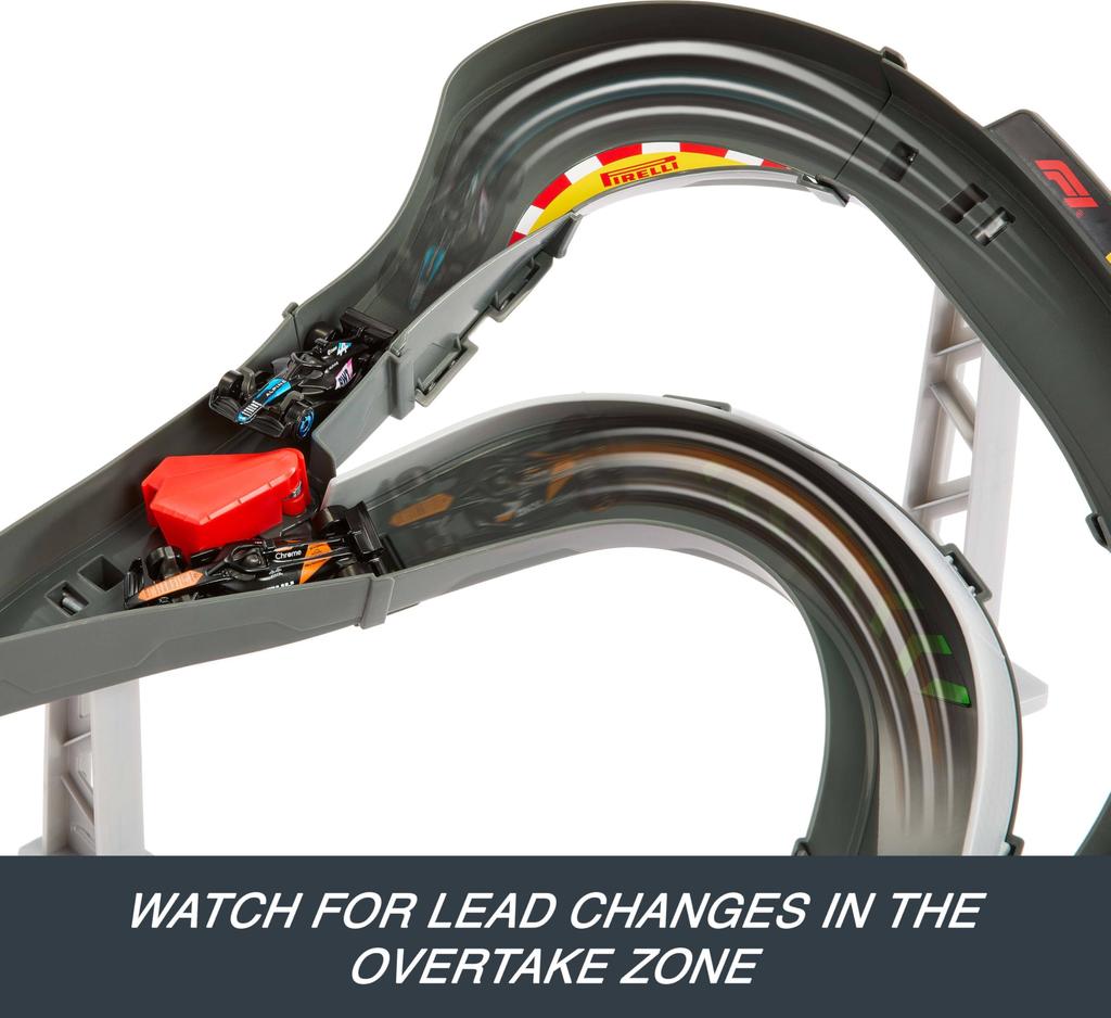 Hot Wheels Formula Sprint Race Circuit Vehicle Toy F1 Playset with 3 Mini Ages 4 and JDY15 1® Cars, Up, Multi-Purpose,