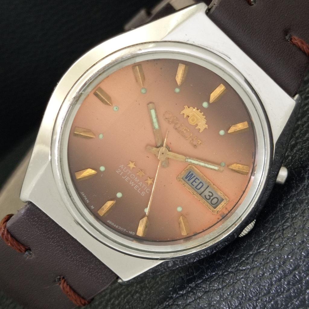 VINTAGE ORIENT AUTOMATIC 46943 JAPAN MENS ORIGINAL DIAL WATCH A701895-5 R207-a701895