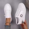 Autumn new large size European and American casual rhinestone decorative front lace-up casual sports board shoes