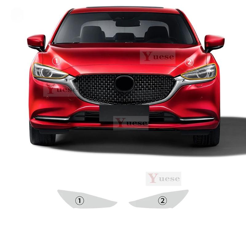 

Для Mazda 6 Atenza 2018- 2 шт. Защитная пленка для фар автомобиля Прозрачная Задымленная Черная TPU наклейка Transparent