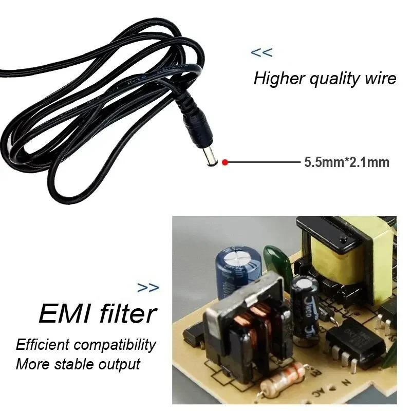 Power Supply AC 110-220V DC 12V 2A Universal Power Adapter Supply Charger EU US Adapter with LED Light for Camera Monitor