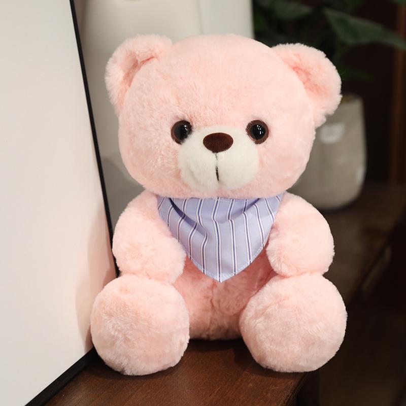 

25cm Kawaii Teddy Bear Plush Graduation Gift Cute Bear with Drool Bib Stuffed Soft Animal Dolls Boys&Girls Appease Doll Kids 25cm