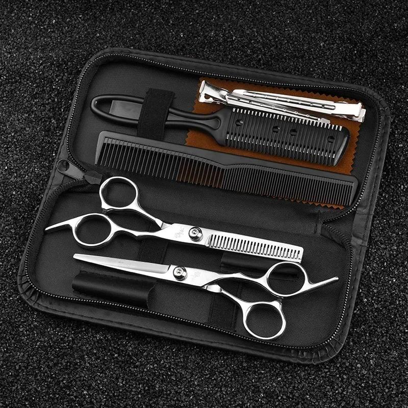 Set di forbici per capelli Forbici da barbiere professionali Forbici per capelli in acciaio inossidabile Strumenti per sfoltire Forbici da parrucchiere di alta qualità