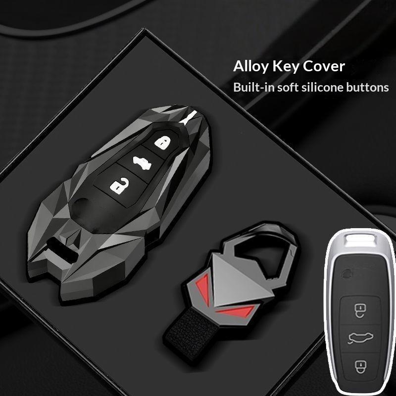Premium Zinc Alloy Remote Car Key Case Cover Smooth Texture Shockproof for A4L A6L Q5L A3 Q3 Q2L A5 A8 Q7 Auto Parts