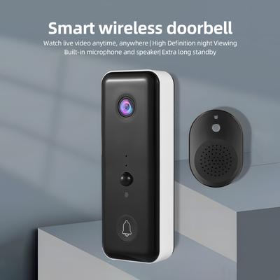 Video Doorbell Camera Wireless with Chime Ringer Battery Powered Smart AI PIR Human Detection IP65