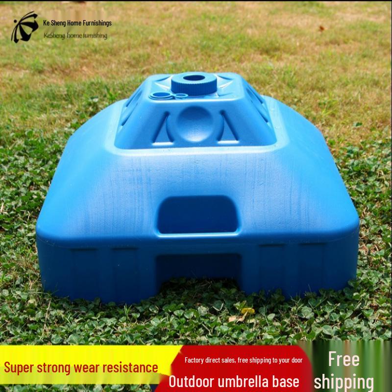 Outdoor Sun Umbrella with Water-Filled Base - Large Stall Advertising Umbrella and Plastic Stand