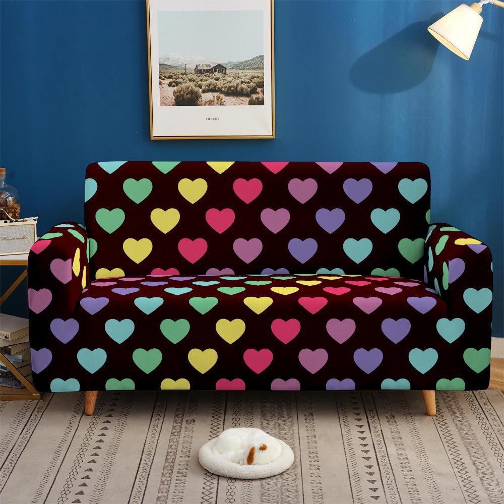 Colorful Pattern Non-Slip Elastic Sofa Cover, Universal All-Inclusive Supply In All Seasons, Multi-Color 3D Digital Magic Cover