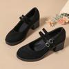 Women's High Heels 2026 Ankle-wrap Chunky Heels Buckle Strap Female Shoes Office & Career Pumps Women's Shoes Plus Size 36-42