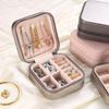 Portable Leather Jewelry Storage Box - Travel Organizer for Earrings, Necklace & Ring