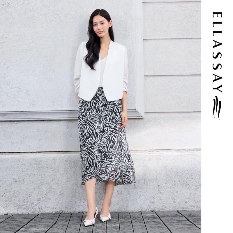 ELLASSAY Women's Silk Seven-Quarter Sleeve Blazer