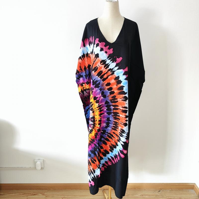 2022 European & American Beach Cover-up: Printed Long Robe & Bikini Sun Protection Dress