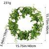 Green Clover Wreath with Daisies, Spring Summer Front Door Wreath, Irish Themed Outdoor Wall Decor, Elegant Shamrock