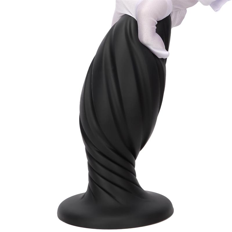 Black Yu'er Sucker Rear Court Big Anal Plug Fisting Training Soft Anal Expansion Silicone Super Large Anal Plug Dildo