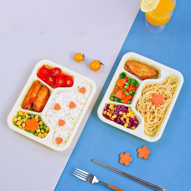 JingJingRS Disposable 3-Compartment Meal Boxes