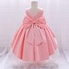 Infant Big Bow Trailing Baby Dress Costumes Kids Clothes Princess Party Wedding Dresses for Baby Girls 1st Year Birthday Dress