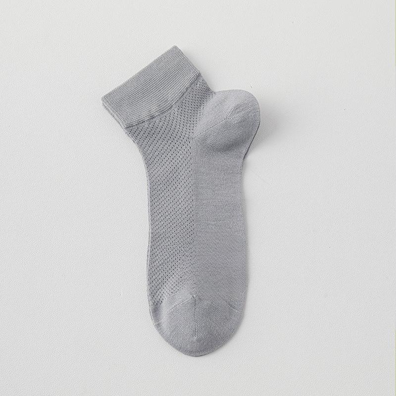 

Мужские летние тонкие однотонные повседневные сетчатые носки, впитывающие пот, дышащие, дезодорирующие, с охлаждающим эффектом, бесшовные 1 pair серый