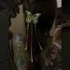 New Chinese green butterfly fringed hairpin female retro elegant national style Hanfu duck bill clip light luxury high-end hair accessories