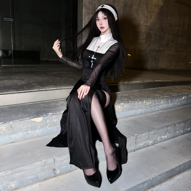 Halloween Adult Costume Cosplay Sexy Nun Costume Mardi Gras Costume