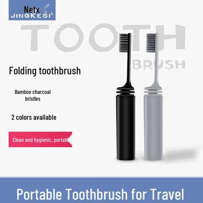 Bamboo Charcoal Ultra-fine Soft Bristle Foldable Travel Toothbrush