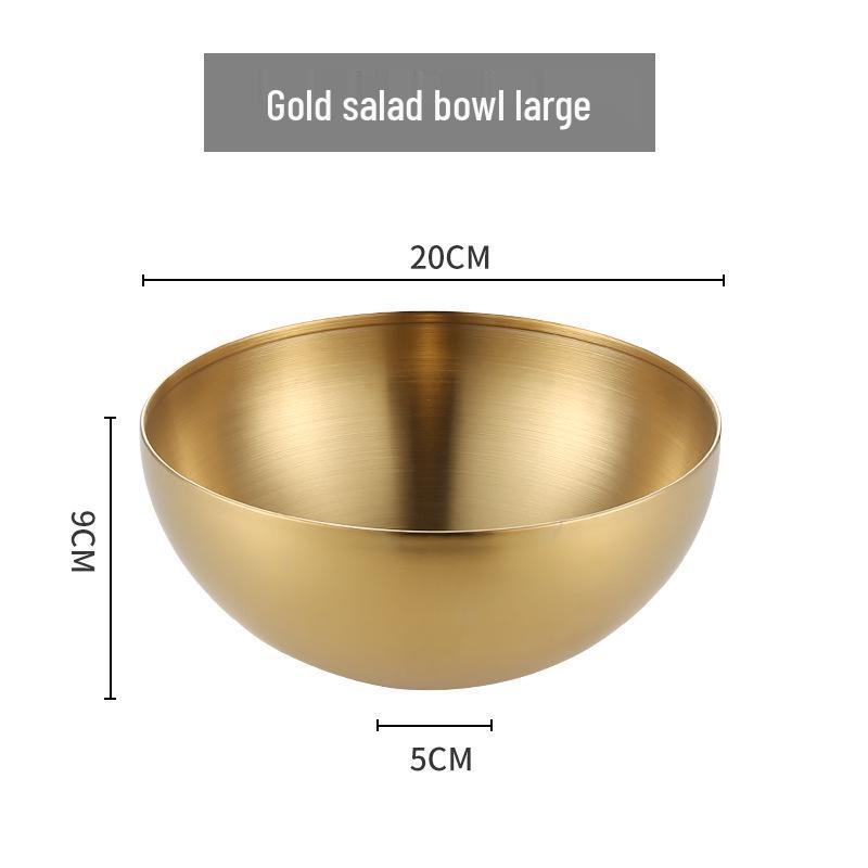 Korean Style Large Stainless Steel Bowl for Salads, Soups, Noodles, BBQ, and Bibimbap Cooking