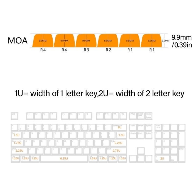 Teclas MOA Altas 132 Peças Cor Sublimada a Calor Conjunto de Teclas Gatinho Morango Personalização para Teclados Mecânicos