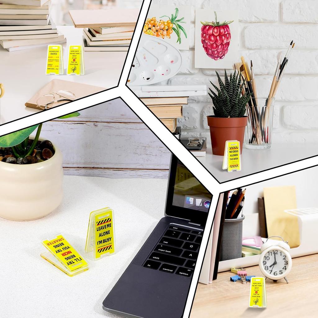 10Pcs Funny Sticky Note Holder Funny Desk Signs Office Decor for Coworkers Desk Signs Mini Office Supplies Cute Employee Team Gifts Decorations