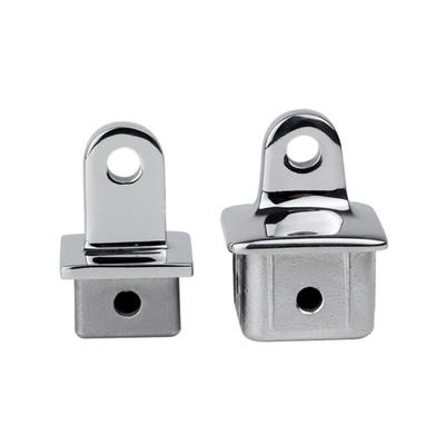 28/32mm Edelstahl Boots-Schiebekappe Quadratrohr Oberes Auge Endkappe Marine Bimini Beschlag für Markise Einfache Montage