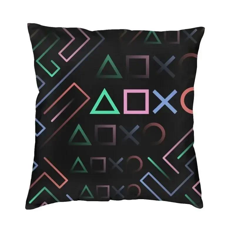 Home Decor Retro Gaming Icons Pattern Pillow Cover Pattern Cushion Cover Suitable for Sofa Bedroom Car Pillow Cover