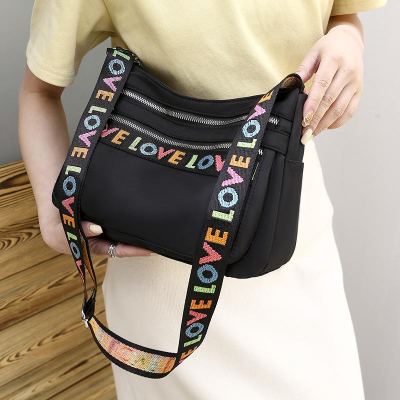 Casual oxford shoulder bag women multi-layer crossbody large capacity messenger bag fashion