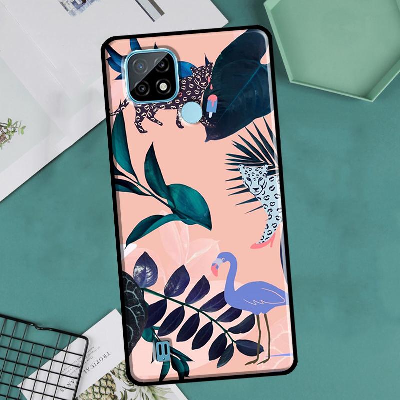 Vintage Leaves Flower For OnePlus 10 Pro 9 Pro 8T 9R Nord2 Case For Realme 9 8 Pro 8i 9i C35 GT Neo 2 3 Master