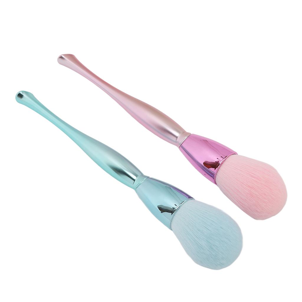 2pcs Nail Dust Cleaner Brush Home Salon Electroplating Exquisite Nail Dust Powder Remover Makeup Brush