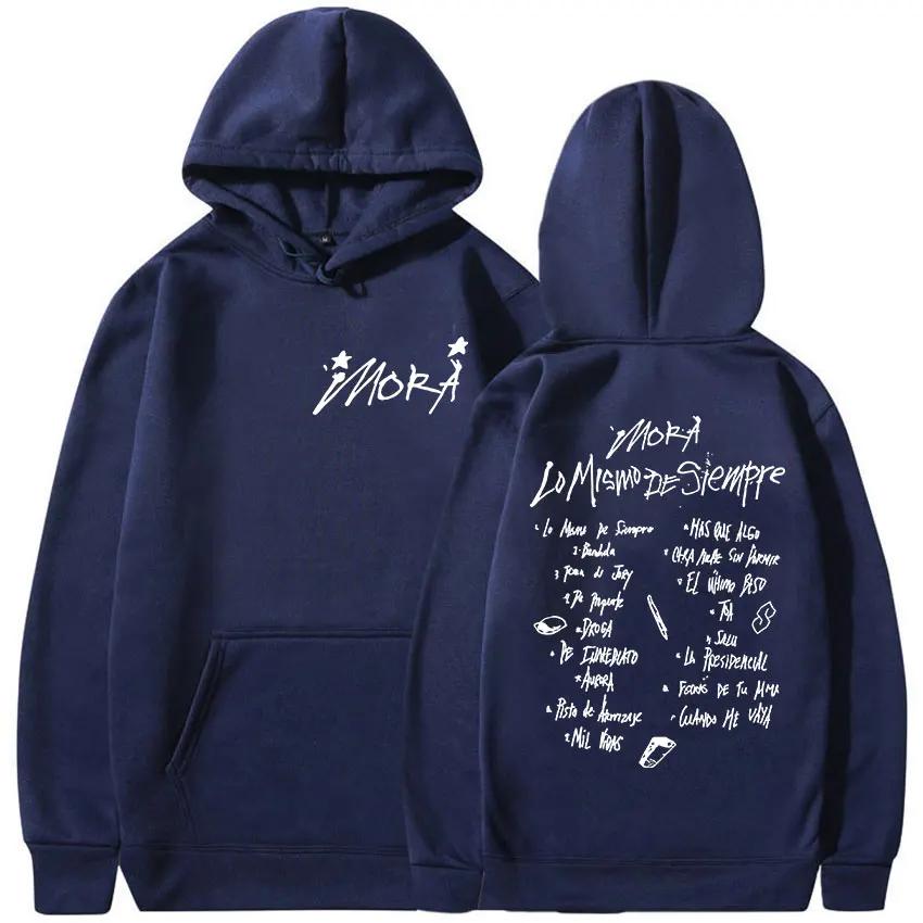 Rapper Mora Lo Mismo De Siempre Tour 2025 Album Hoody Men Women Vintage Aesthetic Sweatshirt Fashion Oversized Hoodie Streetwear