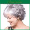 Gray Short Beautiful Secret Grandmother Curly Wig Fluffy Matte Synthetic Hairpiece