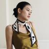 Bloom Long Twilly Silk Scarf - Cream