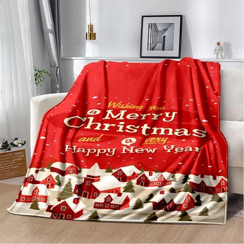 Merry Christmas Tree Santa Claus Kids Gift Cartoon Plush Blanket,Flannel Blanket Throw Blanket for Living Room Bedroom Bed Sofa