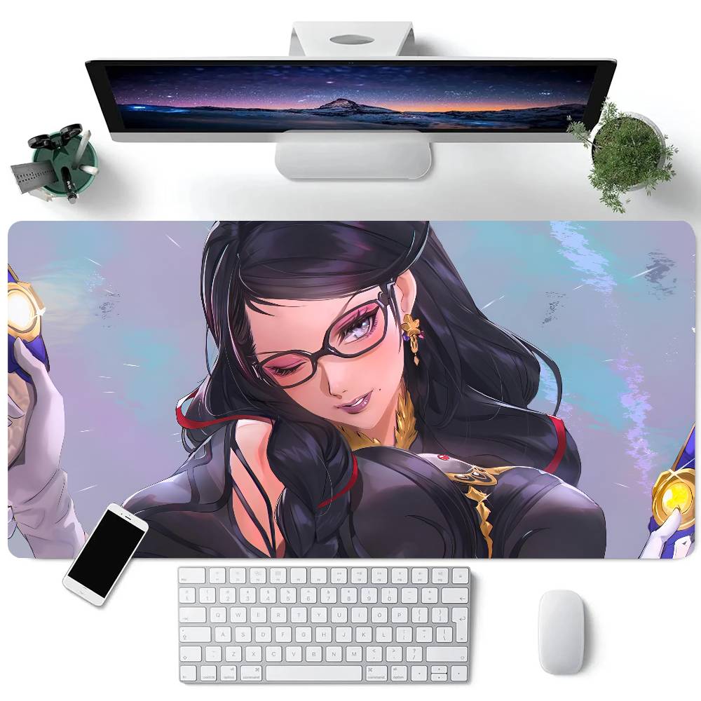 Anime Bayonetta Mouse Pad Large Gaming Keyboard Mat LockEdge Rubber Computer Office Accessories
