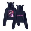 KPop Demon Hunters Hoodies Cosplay Costume 2025 Merch Hoodies Sweatshirt for Girls Cat Ear Crop Pullover Casual Clothes