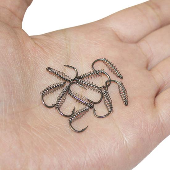 10Pcs Sharpened Carbon Steel Chub Spring Fishing Hooks