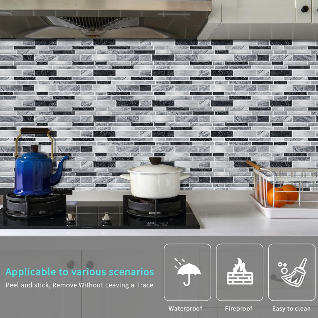 12/24/48pcs Peel And Stick Tile Sticker Self Adhesive Stick On Tile Backsplash For Kitchen Bathroom, Bedroom Decoration