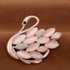 Korean Style Cat's Eye Swan Brooch Scarf Buckle Lapel Pin Elegant Fashion Accessory