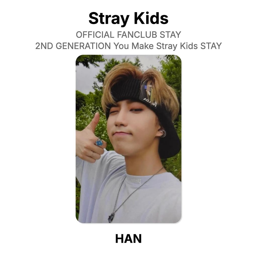 Stray Kids OFFICIAL FANCLUB STAY 2ND GENERATION You Make Stray Kids STAY Official Photocard