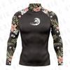 Mens Rash Guard Long Sleeve Quick Dry UV Protection Swim Shirt Surfing Snorkeling Water Sports