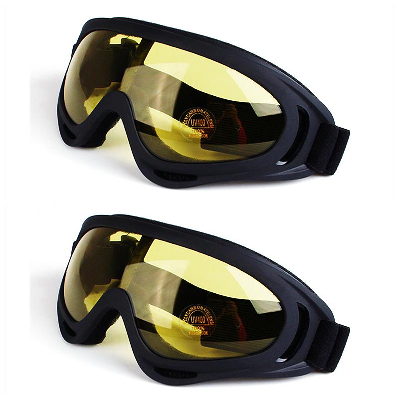 2 Pair Anti-sand Outdoor Protection Glasses Motorcycle Riding Sunglasses Sports Ski Skating Goggles Windproof Dustproof UV400