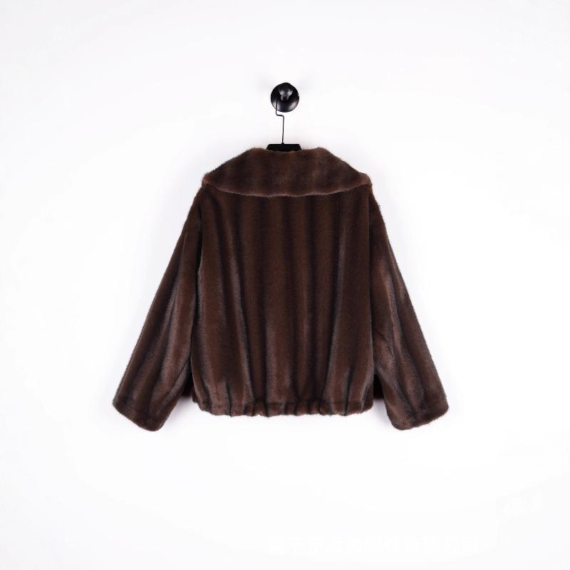 Environmentally friendly mink hair jacket with casual temperament large lapel collar, new short jacket for women in autumn and winter