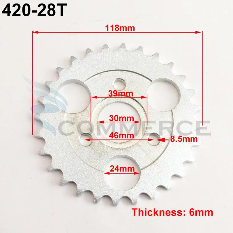 1Pcs 420/428 24T/26T/28T/29T/31T/35T/37T Teeth 30mm Rear Gear Sprocket Fit For Honda Monkey Motorcycle Pit Dirt Bike Accessories