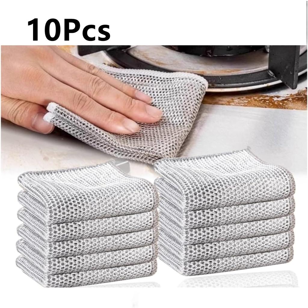 10/5 Stücke Draht Geschirrspüllappen 20x20cm Rostentfernung Reinigungstuch Scheuerschwämme für Küchenpfanne Nass und Trocken